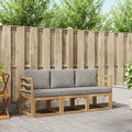 Outdoor-Sofagarnitur 3 pcs Weiß und Hellgrau 185,5 x 63 x 73 cm