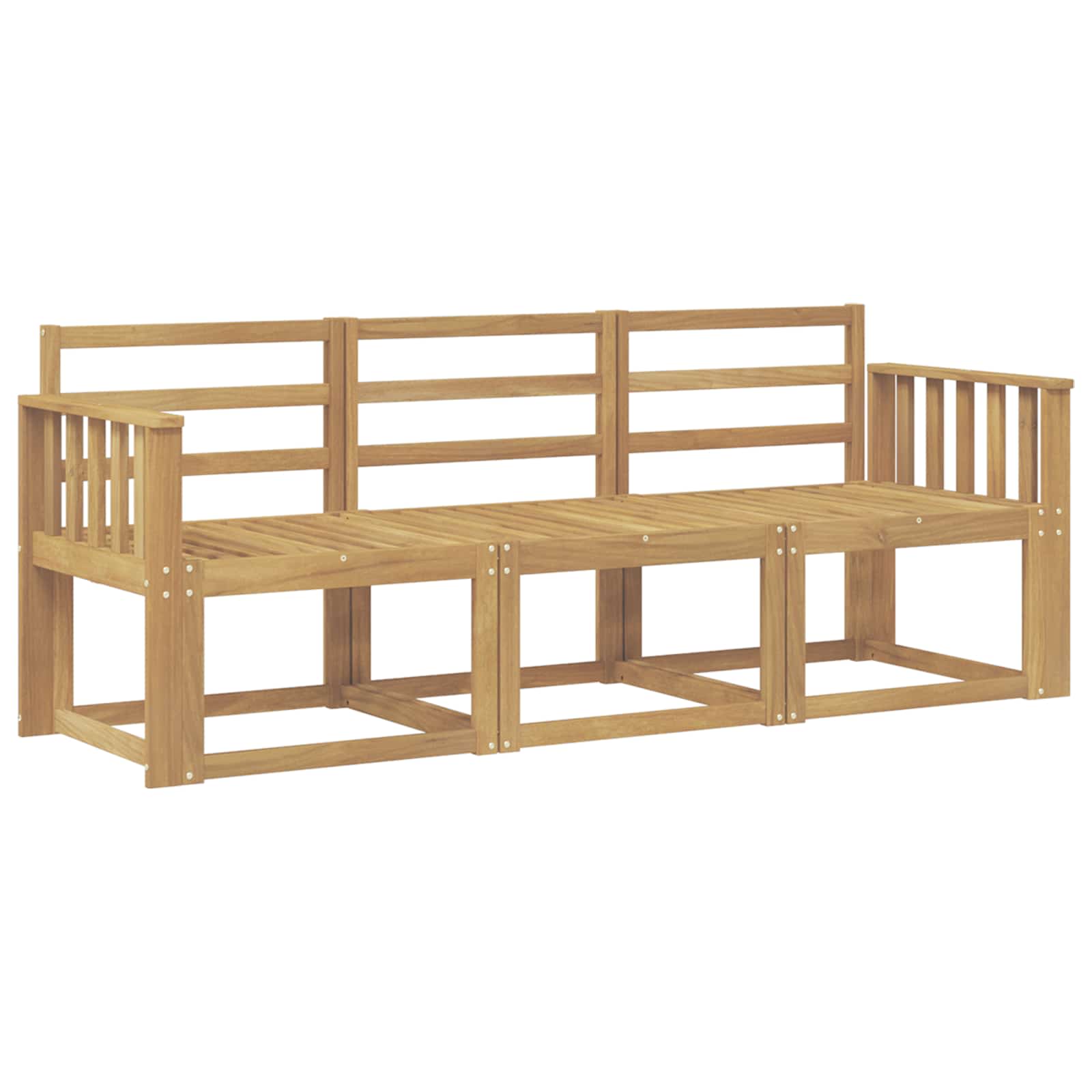 Outdoor-Sofagarnitur 3 pcs Weiß 189,5 x 63 x 73 cm