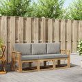 Outdoor-Sofagarnitur 3 pcs Weiß und Hellgrau 189,5 x 63 x 73 cm