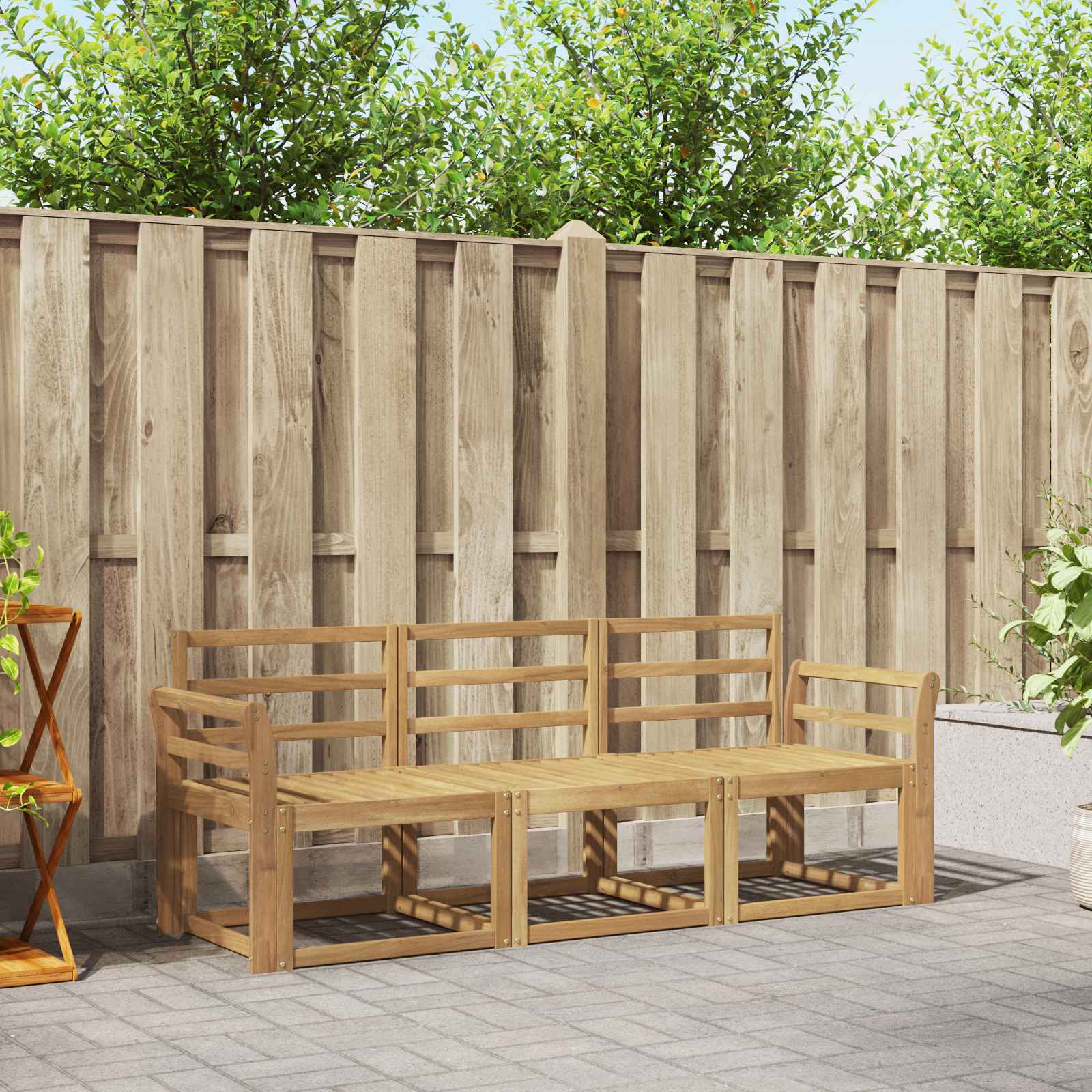 Outdoor-Sofagarnitur 3 pcs Weiß 194 x 63 x 73 cm