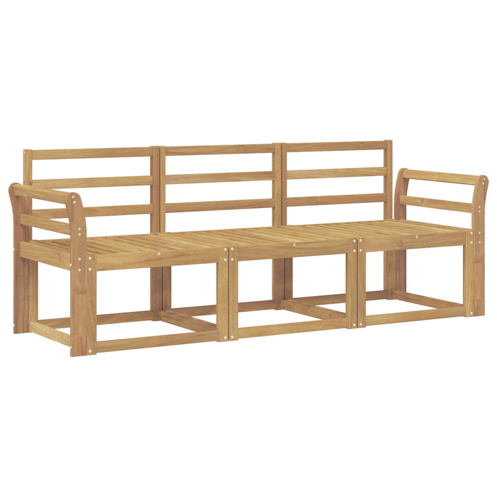Outdoor-Sofagarnitur 3 pcs Weiß 194 x 63 x 73 cm