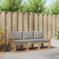Outdoor-Sofagarnitur 3 pcs Weiß und Hellgrau 194 x 63 x 73 cm