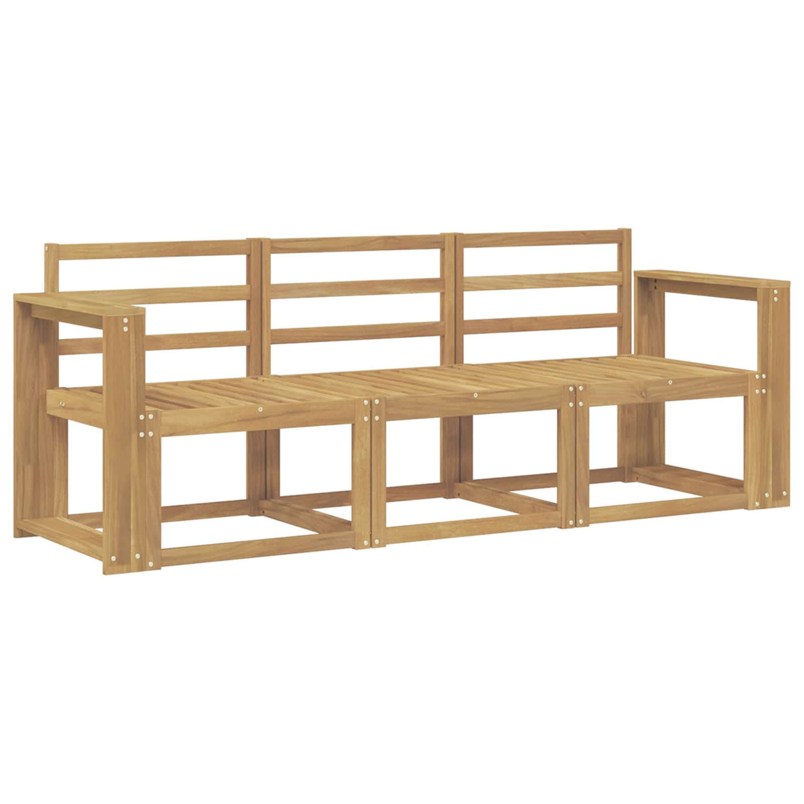 Outdoor-Sofagarnitur 3 pcs Weiß 197,5 x 63 x 73 cm