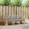 Outdoor-Sofagarnitur 3 pcs Weiß und Hellgrau 197,5 x 63 x 73 cm