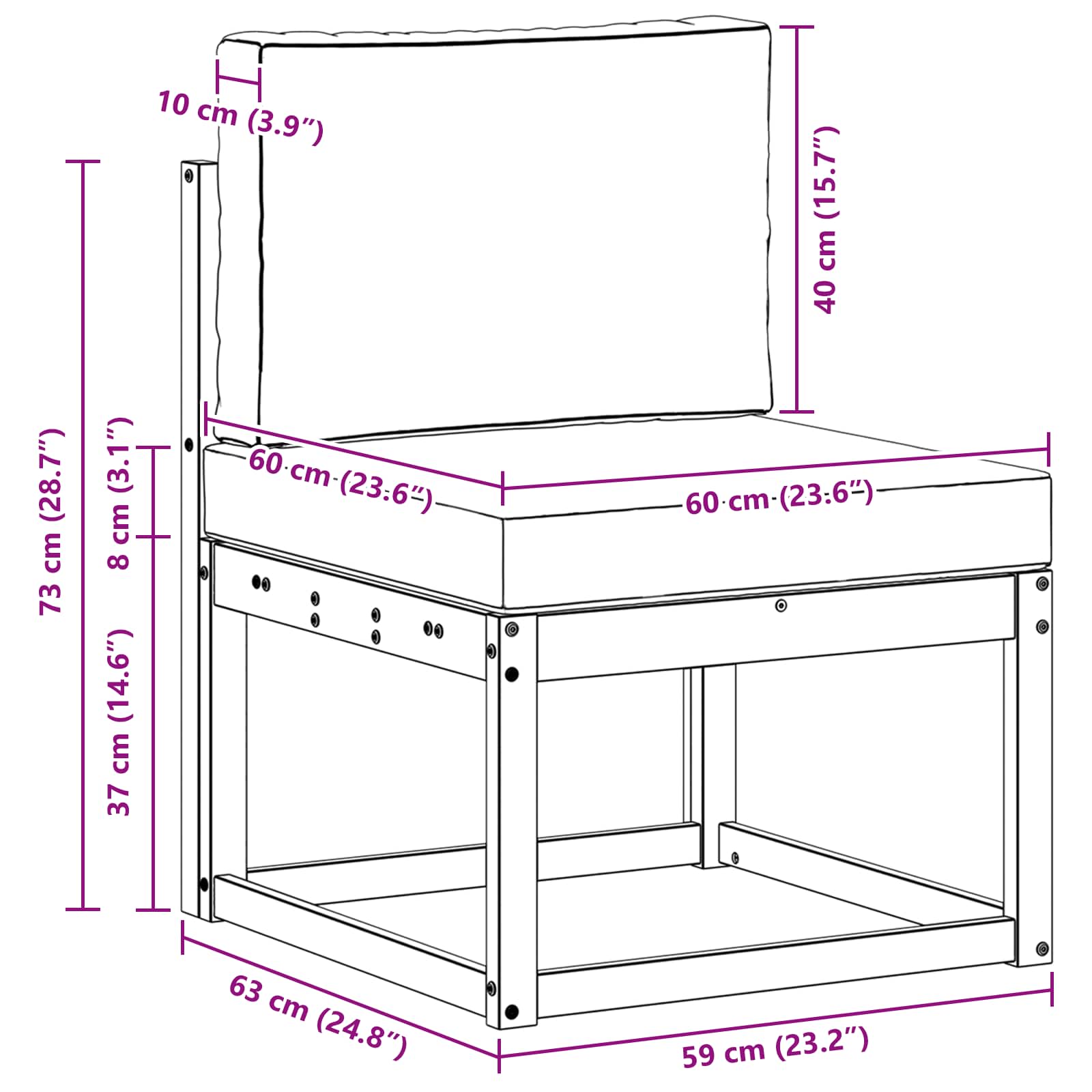 Outdoor-Sofagarnitur 3 pcs