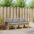 Outdoor-Sofagarnitur 3 pcs Weiß und Hellgrau 189,5 x 63 x 73 cm