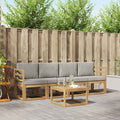 Outdoor-Sofagarnitur 5 pcs Weiß und Hellgrau 59 x 59 x 37 cm