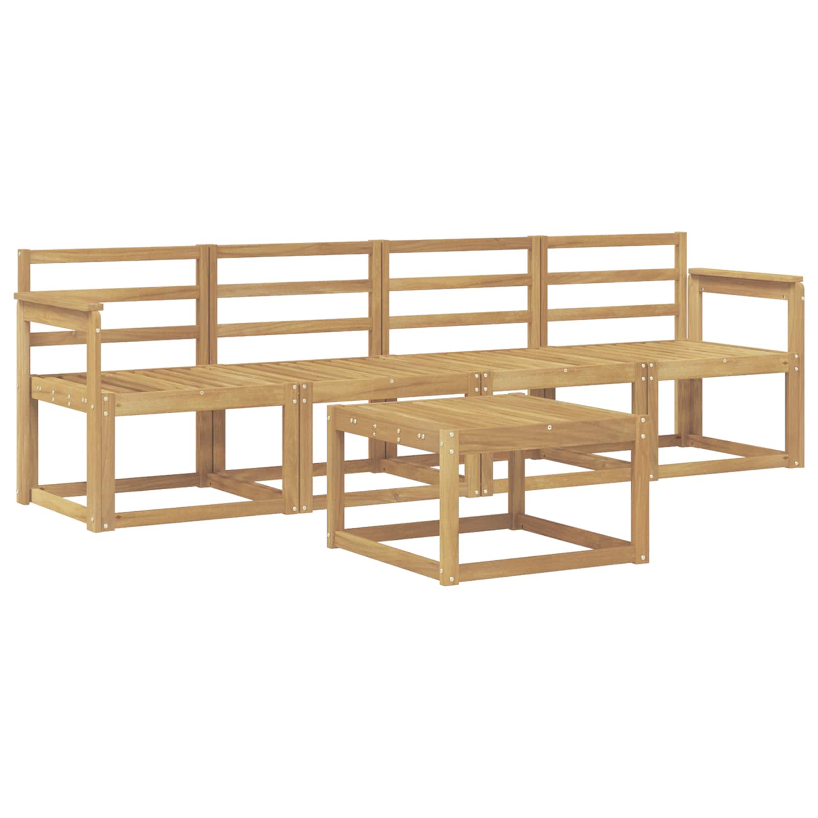 Outdoor-Sofagarnitur 5 pcs Weiß 59 x 59 x 37 cm