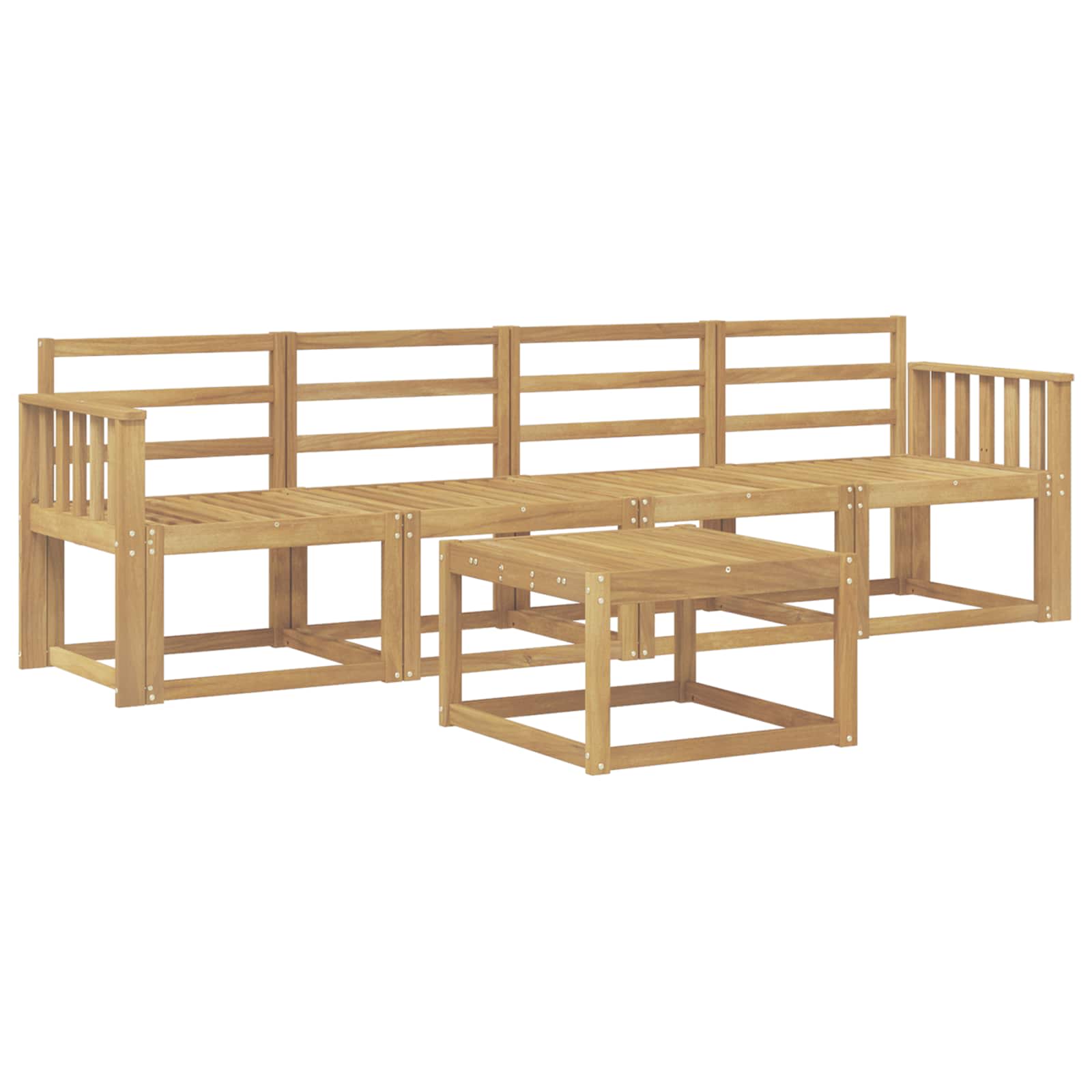 Outdoor-Sofagarnitur 5 pcs Weiß 59 x 59 x 37 cm