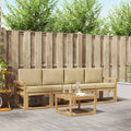 Outdoor-Sofagarnitur mit Kissen 5 pcs Weiß und Beige