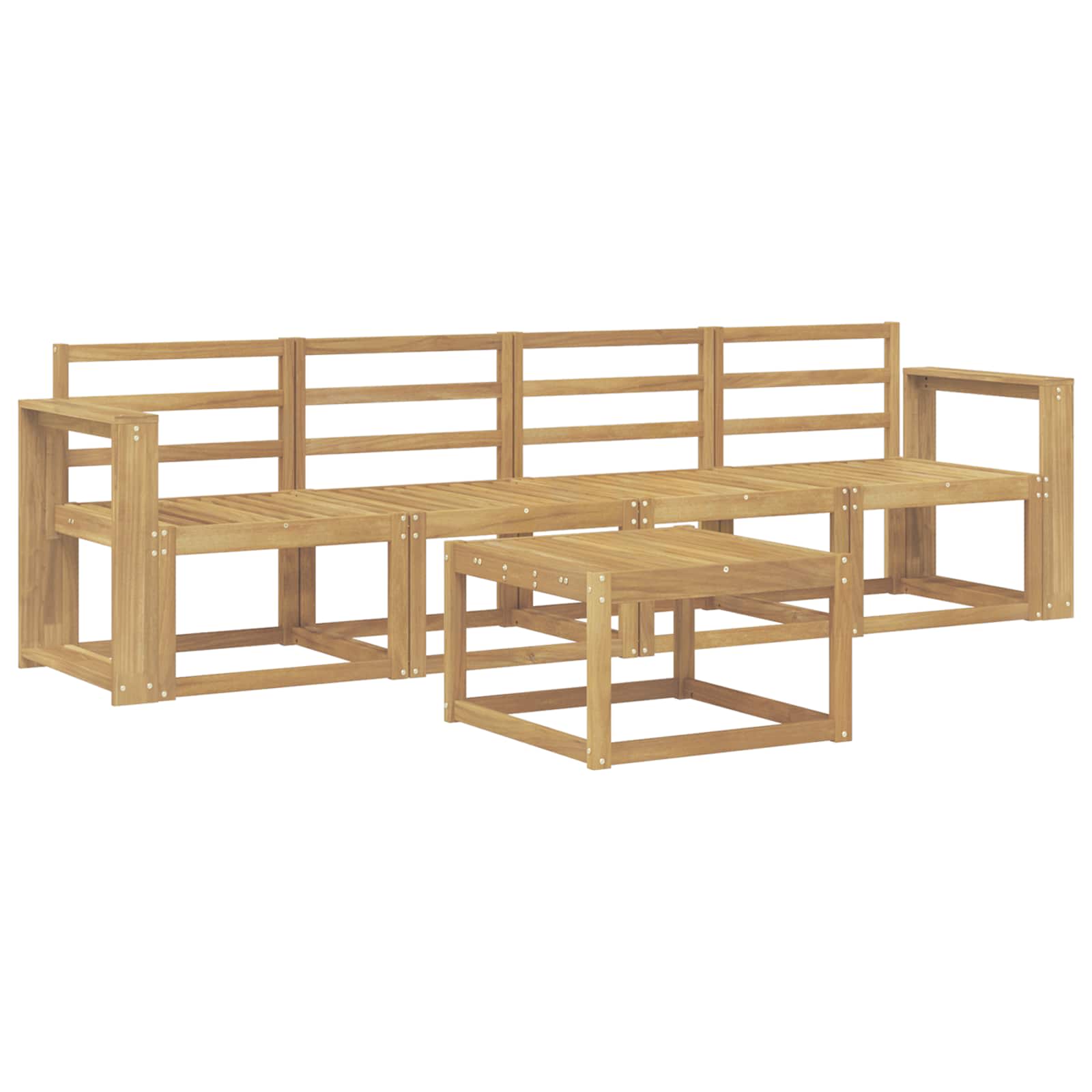 Outdoor-Sofagarnitur 5 pcs Weiß 59 x 59 x 37 cm