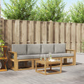 Outdoor-Sofagarnitur 5 pcs Weiß und Hellgrau 59 x 59 x 37 cm
