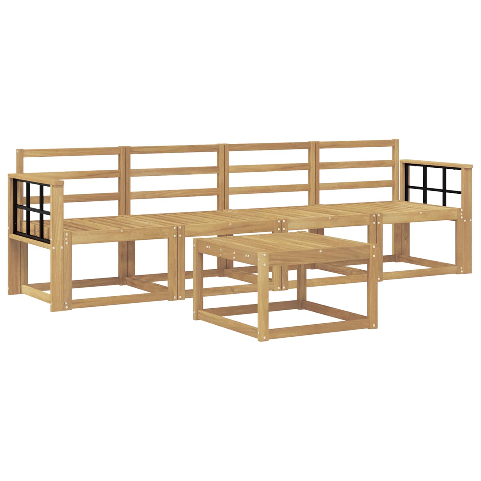 Outdoor-Sofagarnitur 5 pcs Weiß 59 x 59 x 37 cm