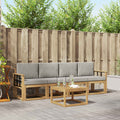 Outdoor-Sofagarnitur 5 pcs Weiß und Hellgrau 59 x 59 x 37 cm