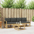 Outdoor-Sofagarnitur mit Kissen 5 pcs Weiß und Anthrazit