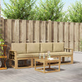 Outdoor-Sofagarnitur mit Kissen 5 pcs Weiß und Beige