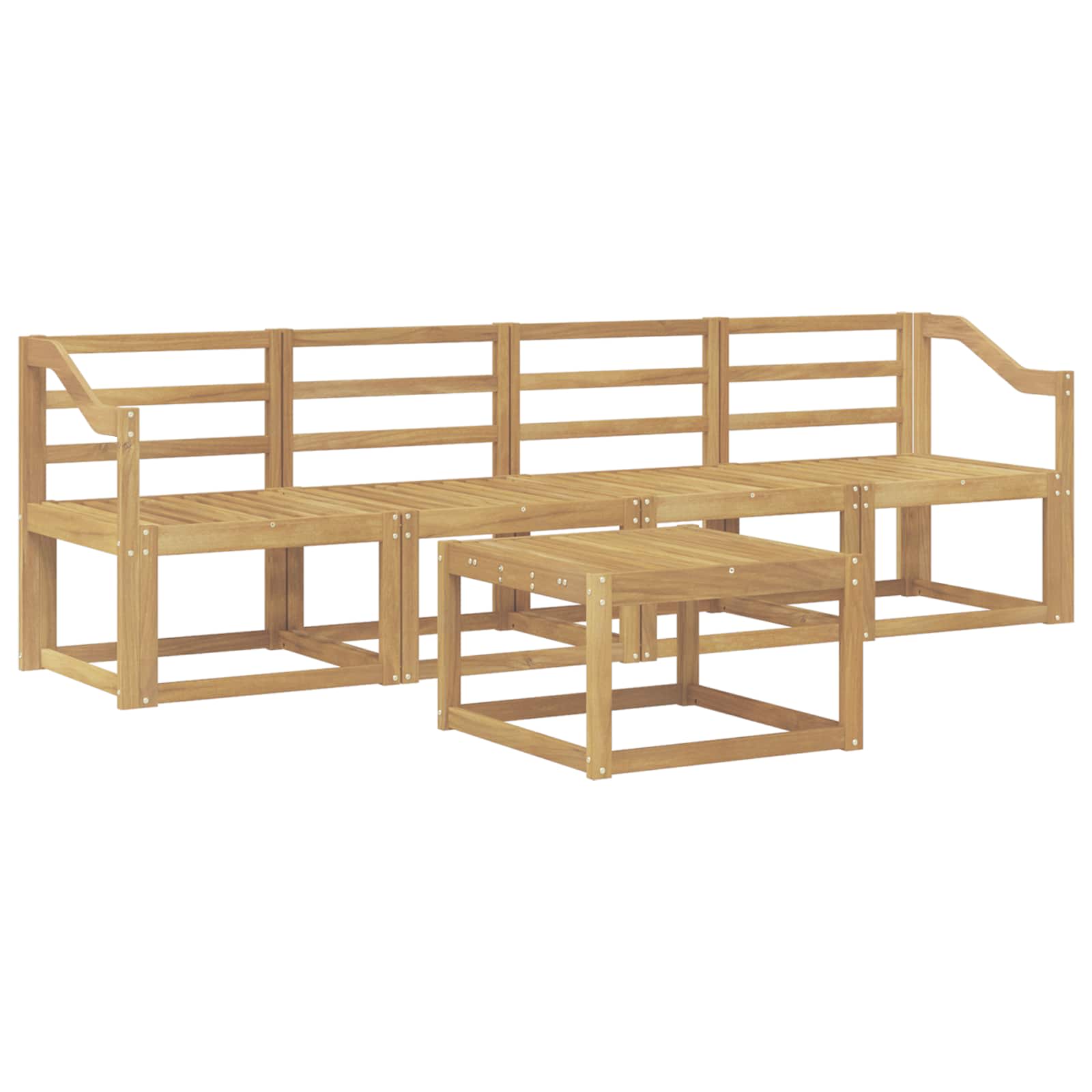 Outdoor-Sofagarnitur 5 pcs Weiß 59 x 59 x 37 cm