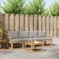 Outdoor-Sofagarnitur 5 pcs Weiß und Hellgrau 59 x 59 x 37 cm