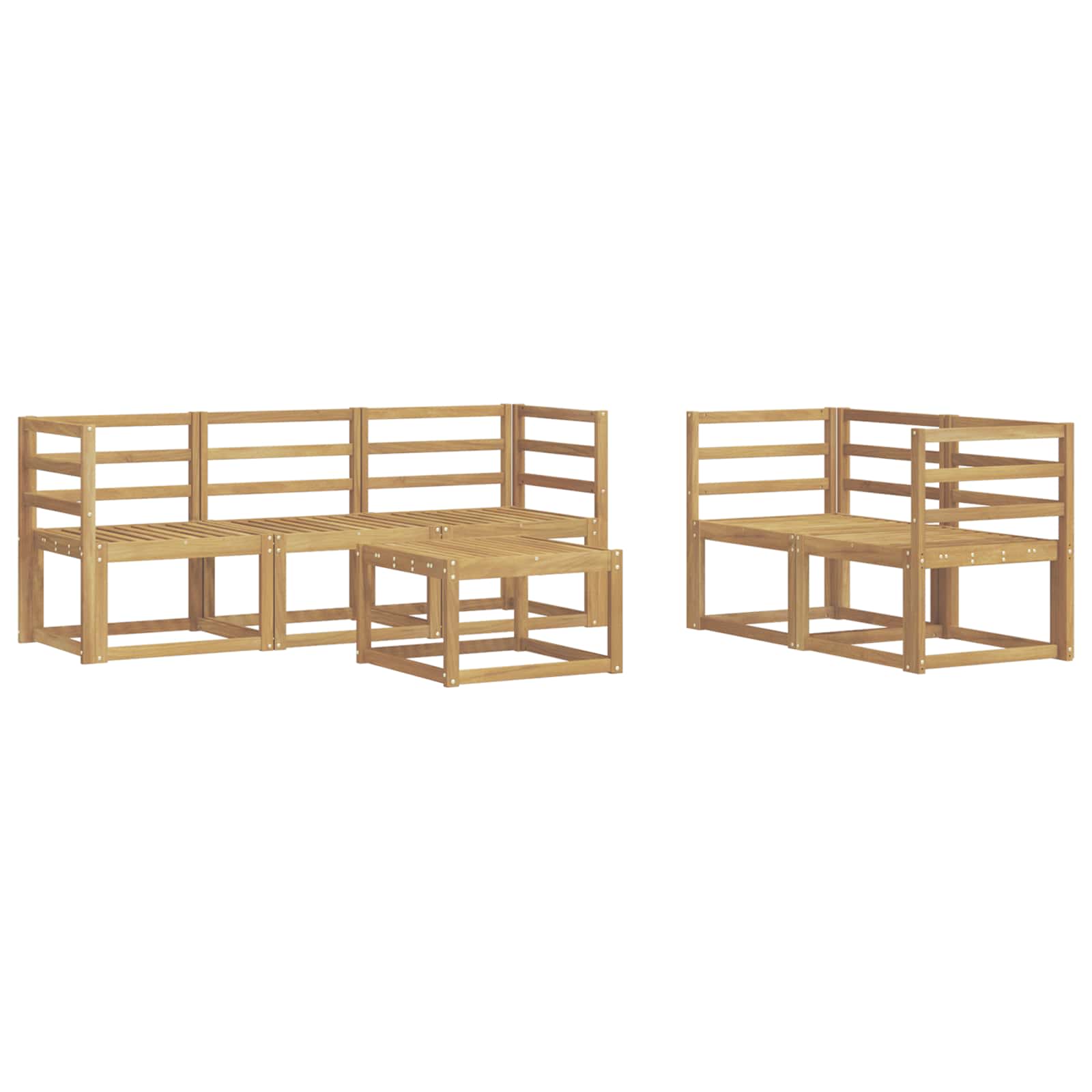 Outdoor-Sofagarnitur 6 pcs Weiß 59 x 59 x 37 cm