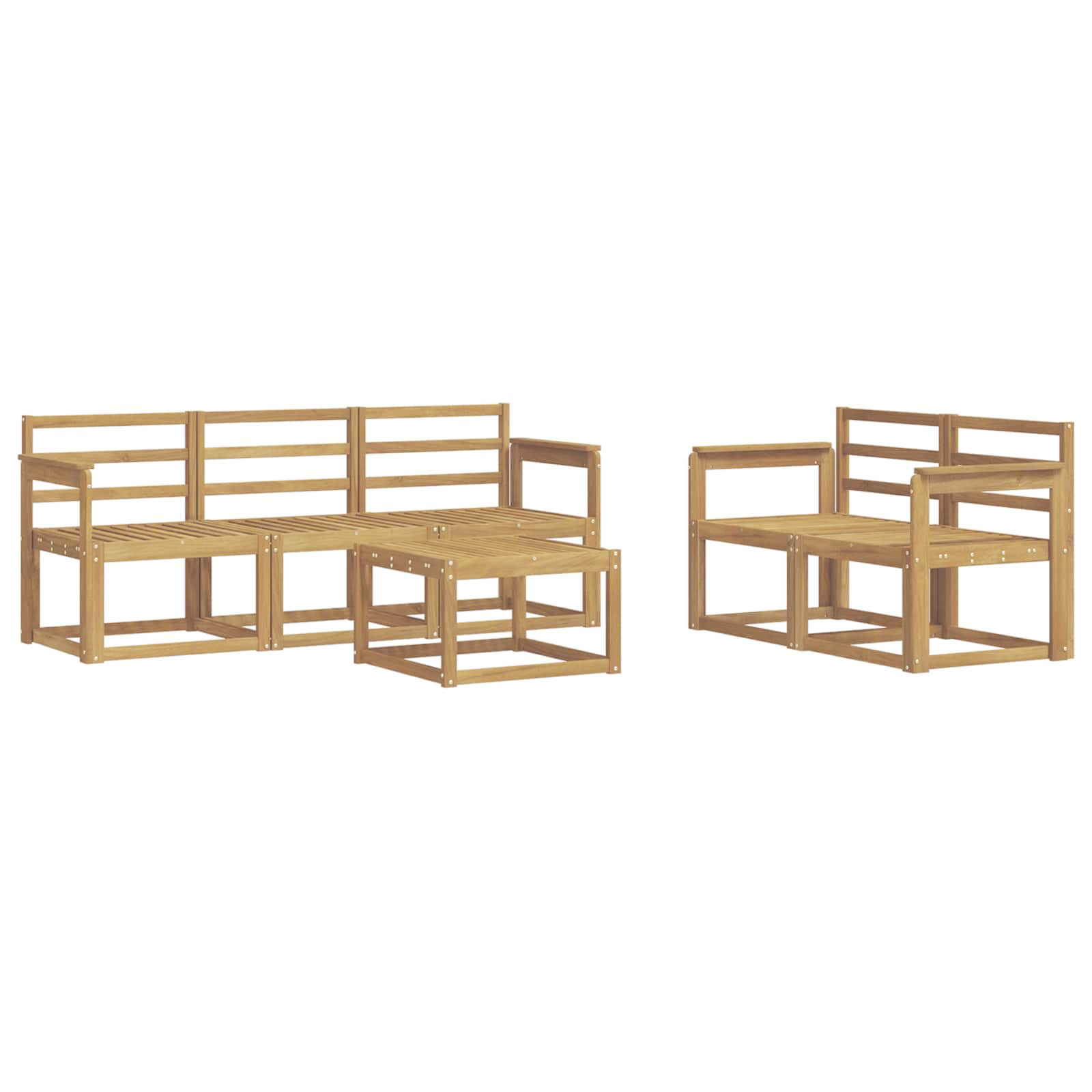 Outdoor-Sofagarnitur 6 pcs Weiß 59 x 59 x 37 cm