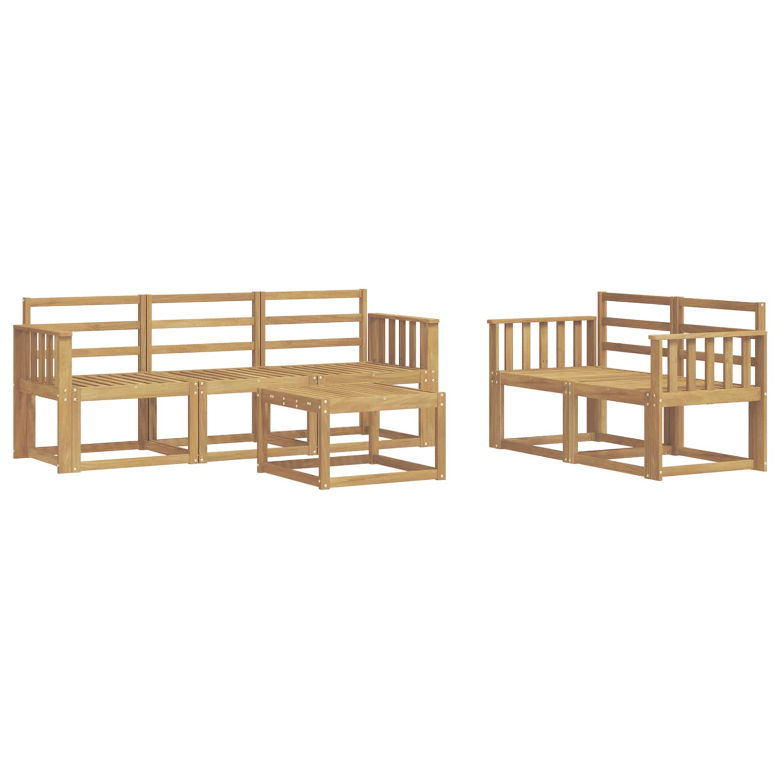Outdoor-Sofagarnitur 6 pcs Weiß 59 x 59 x 37 cm