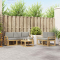 Outdoor-Sofagarnitur 6 pcs Weiß und Hellgrau 59 x 59 x 37 cm