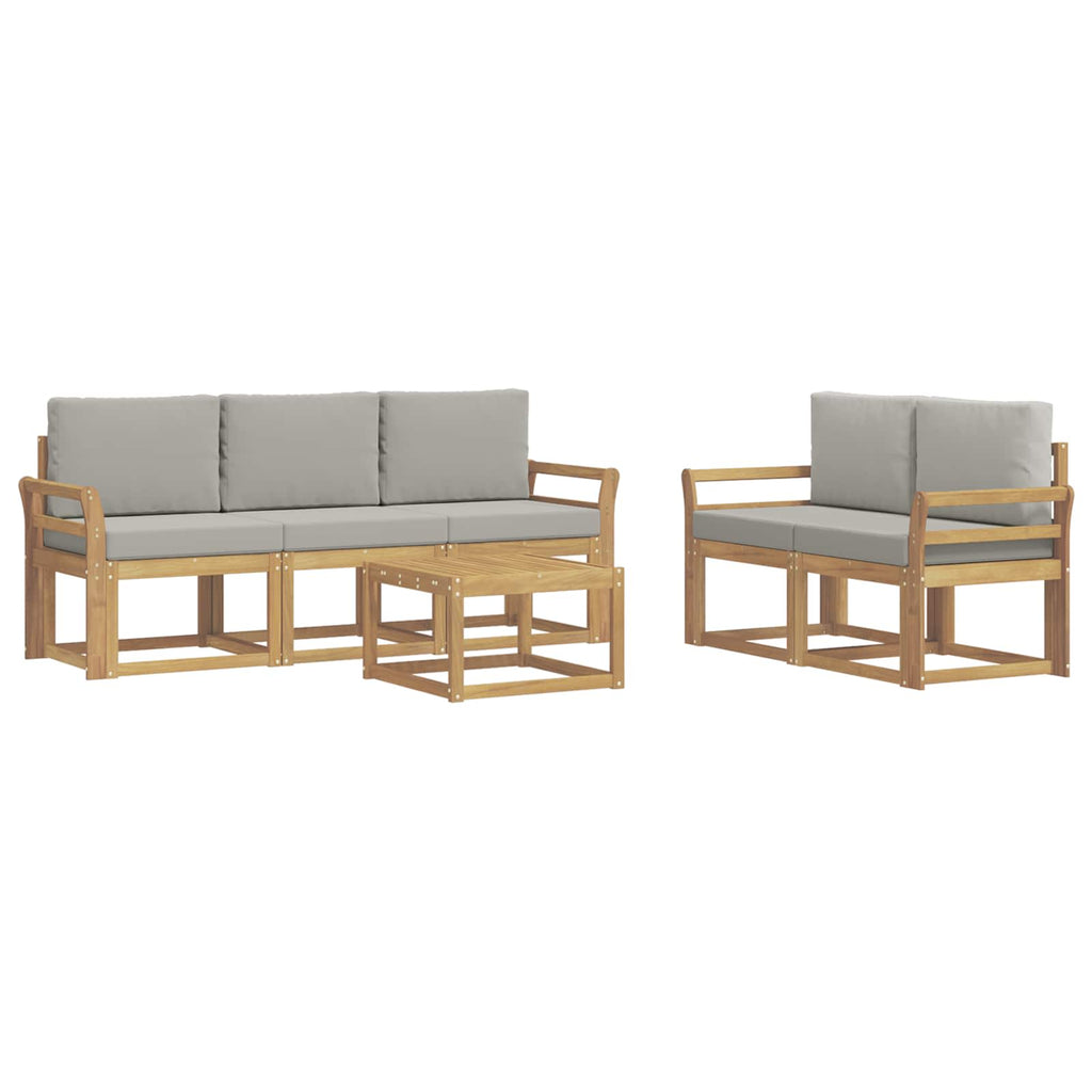 Outdoor-Sofagarnitur 6 pcs Weiß und Hellgrau 59 x 59 x 37 cm