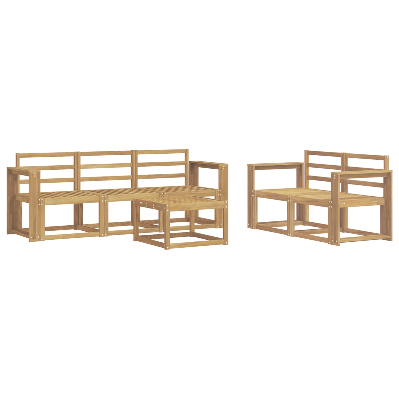 Outdoor-Sofagarnitur 6 pcs Weiß 59 x 59 x 37 cm
