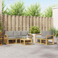 Outdoor-Sofagarnitur 6 pcs Weiß und Hellgrau 59 x 59 x 37 cm