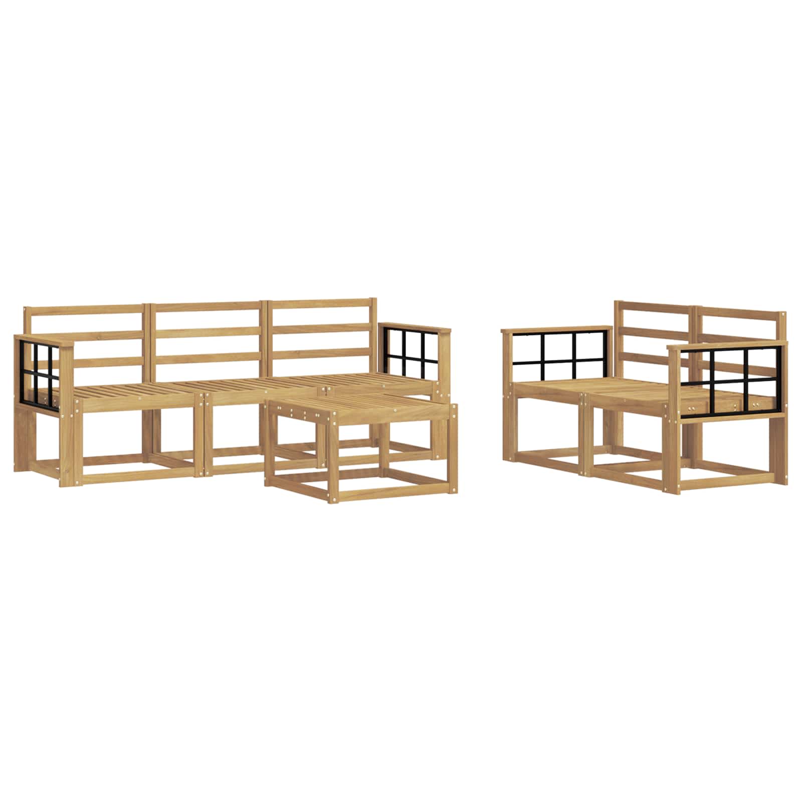 Outdoor-Sofagarnitur 6 pcs Weiß 59 x 59 x 37 cm