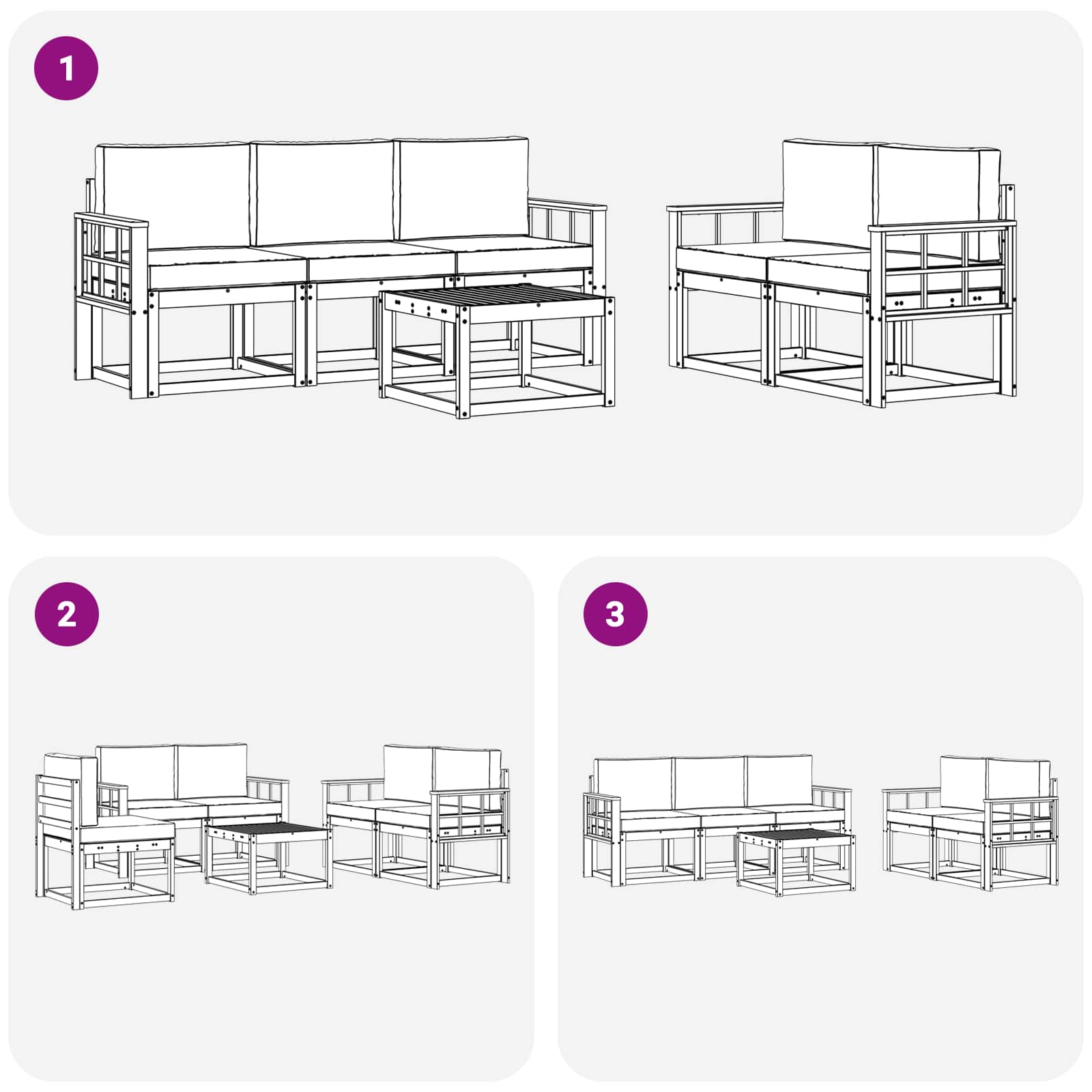 Outdoor-Sofagarnitur 6 pcs
