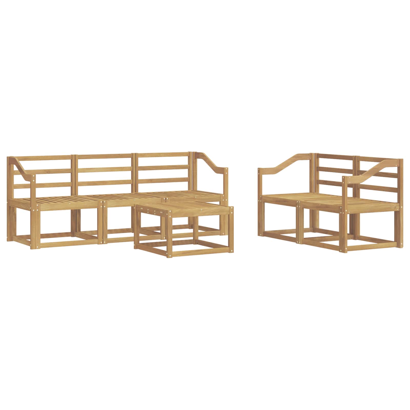 Outdoor-Sofagarnitur 6 pcs Weiß 59 x 59 x 37 cm