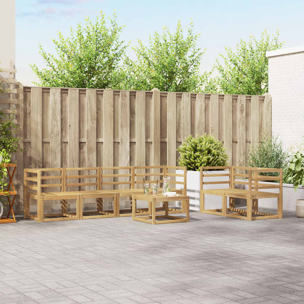 Outdoor-Sofagarnitur 7 pcs Weiß 59 x 59 x 37 cm