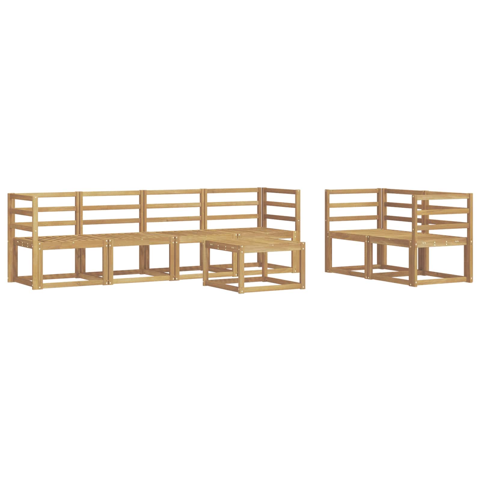 Outdoor-Sofagarnitur 7 pcs Weiß 59 x 59 x 37 cm