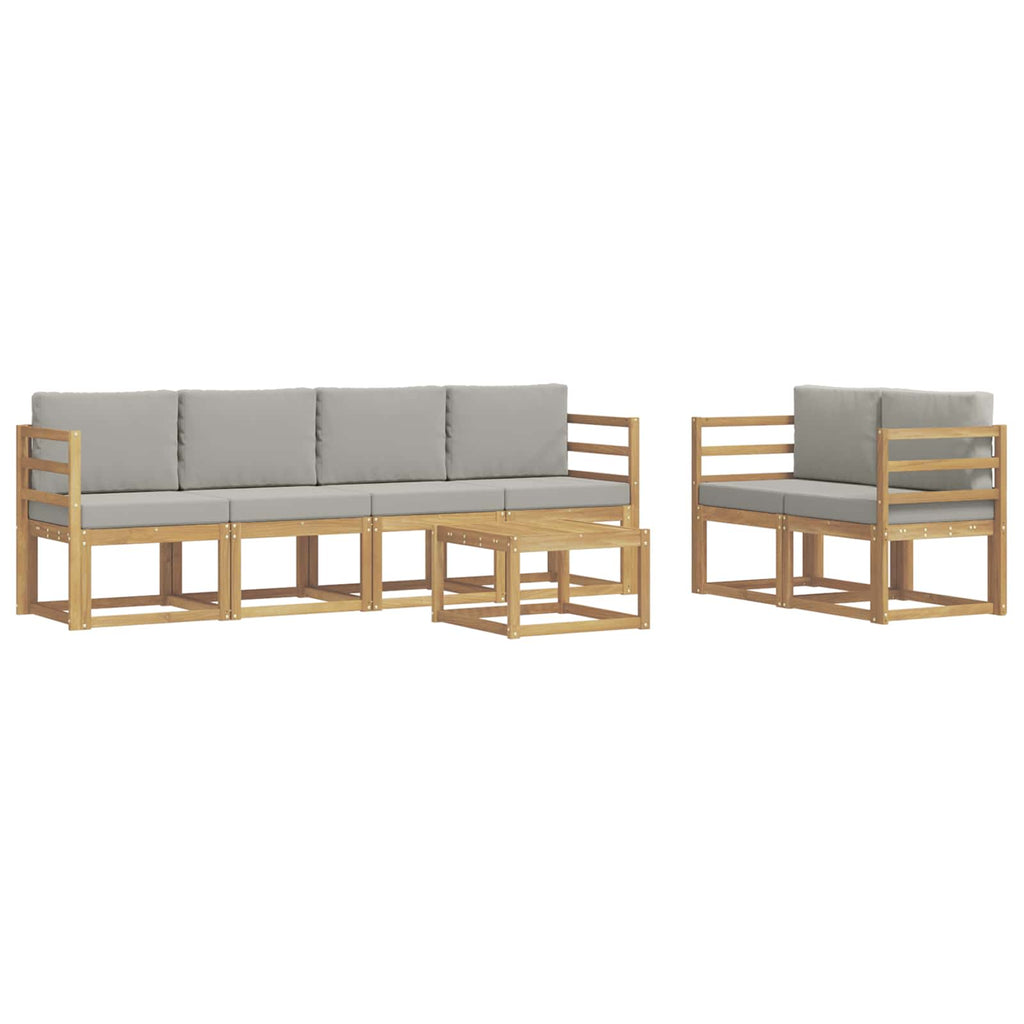 Outdoor-Sofagarnitur 7 pcs Weiß und Hellgrau 59 x 59 x 37 cm