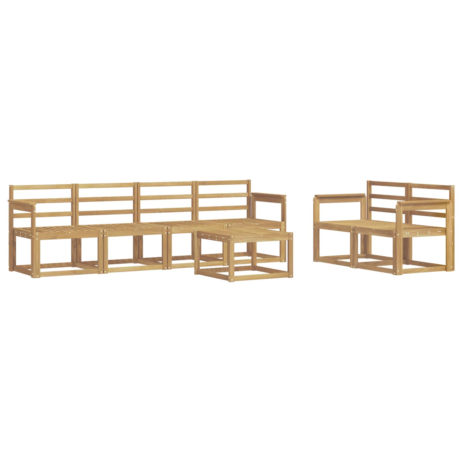 Outdoor-Sofagarnitur 7 pcs Weiß 59 x 59 x 37 cm