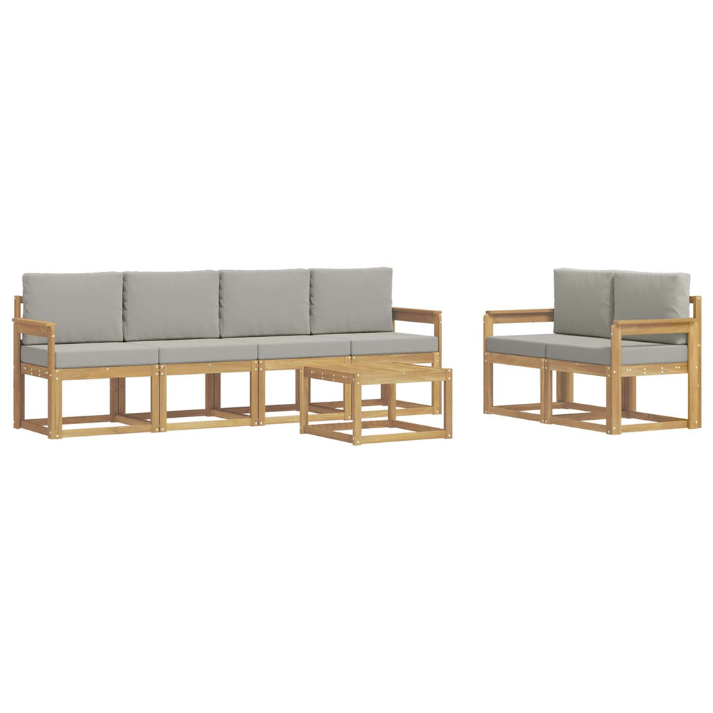Outdoor-Sofagarnitur 7 pcs Weiß und Hellgrau 59 x 59 x 37 cm