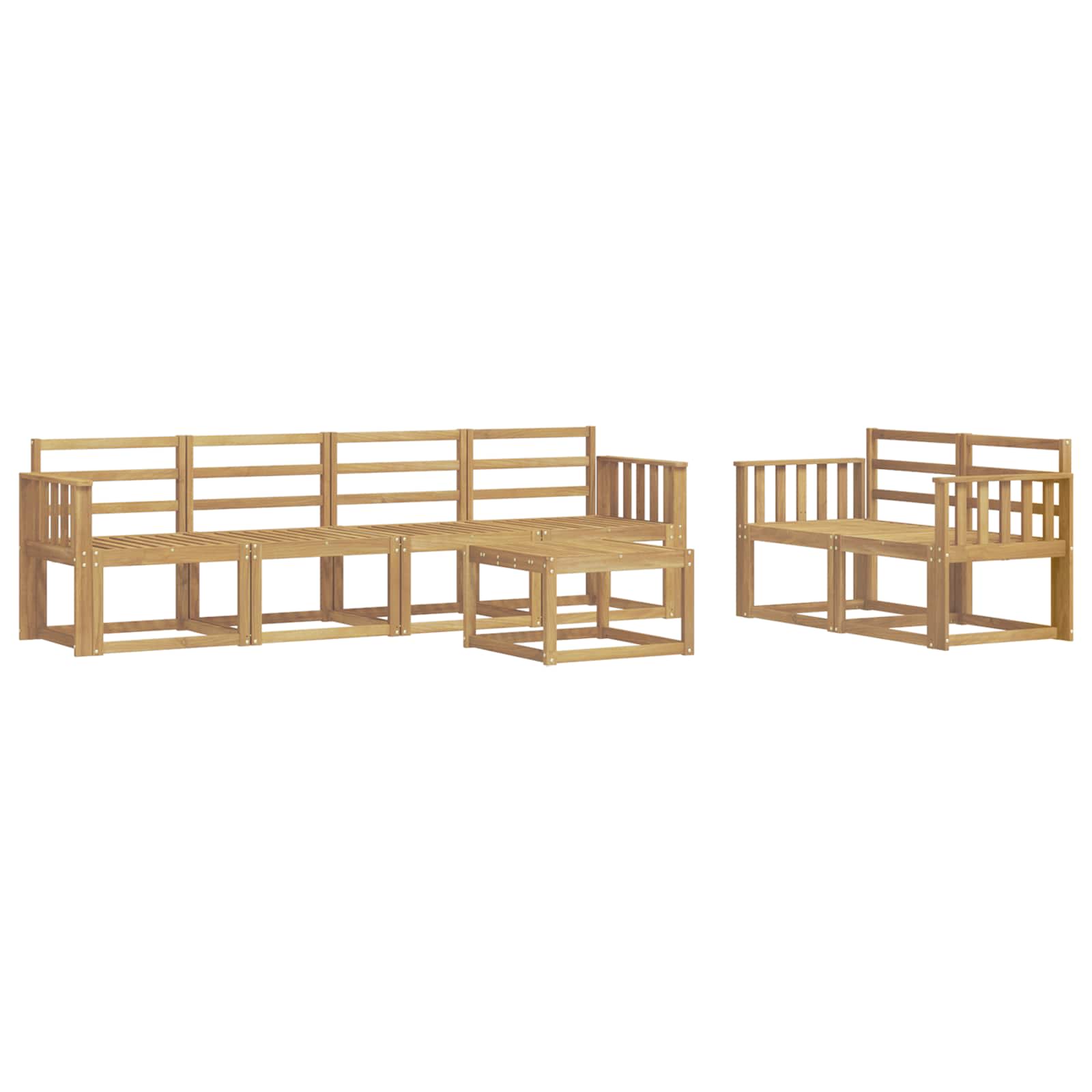 Outdoor-Sofagarnitur 7 pcs Weiß 59 x 59 x 37 cm