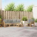 Outdoor-Sofagarnitur 7 pcs Weiß und Hellgrau 59 x 59 x 37 cm