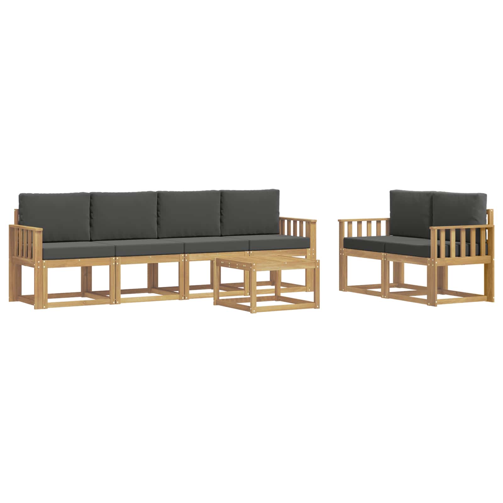 Outdoor-Sofagarnitur mit Kissen 7 pcs Weiß und Anthrazit