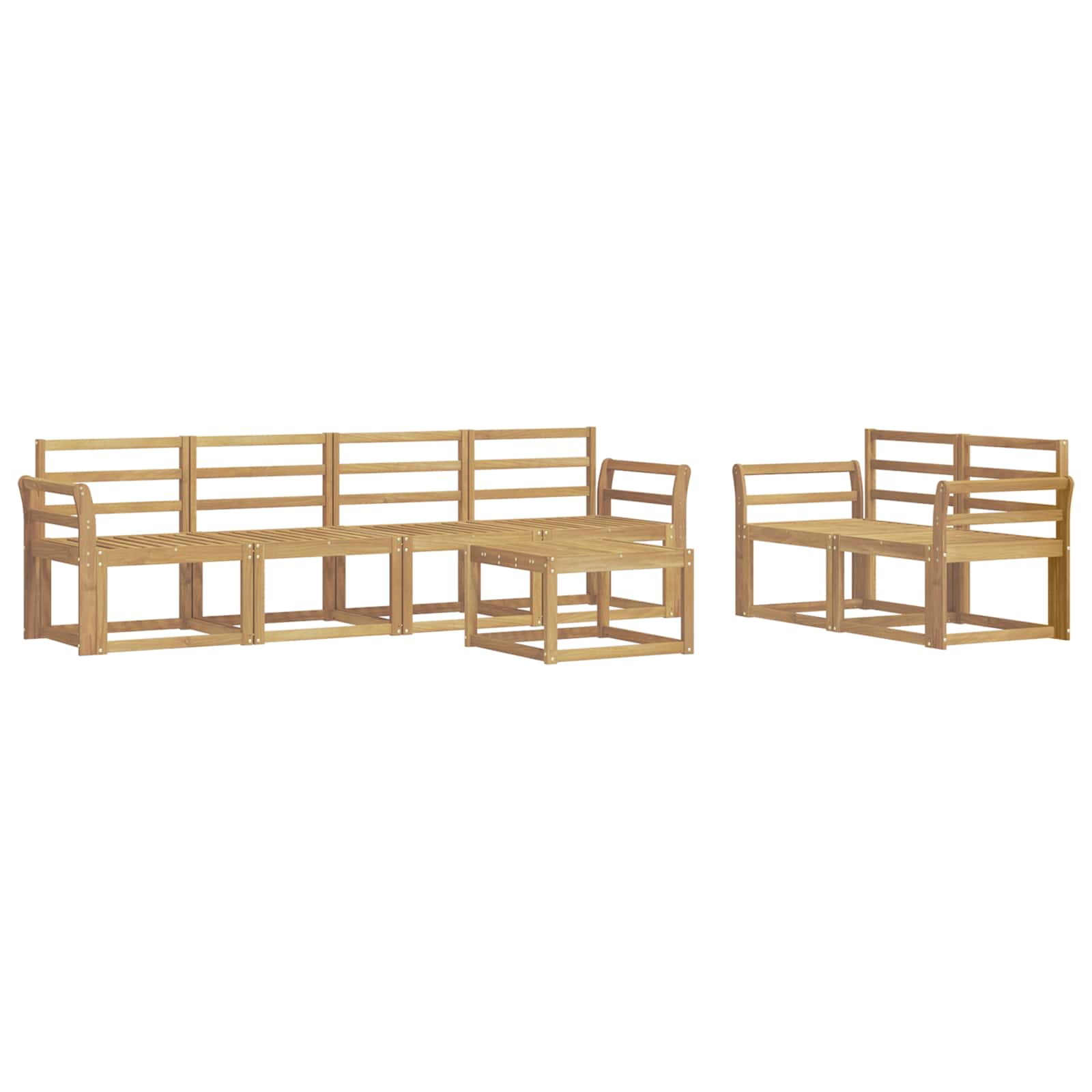 Outdoor-Sofagarnitur 7 pcs Weiß 59 x 59 x 37 cm