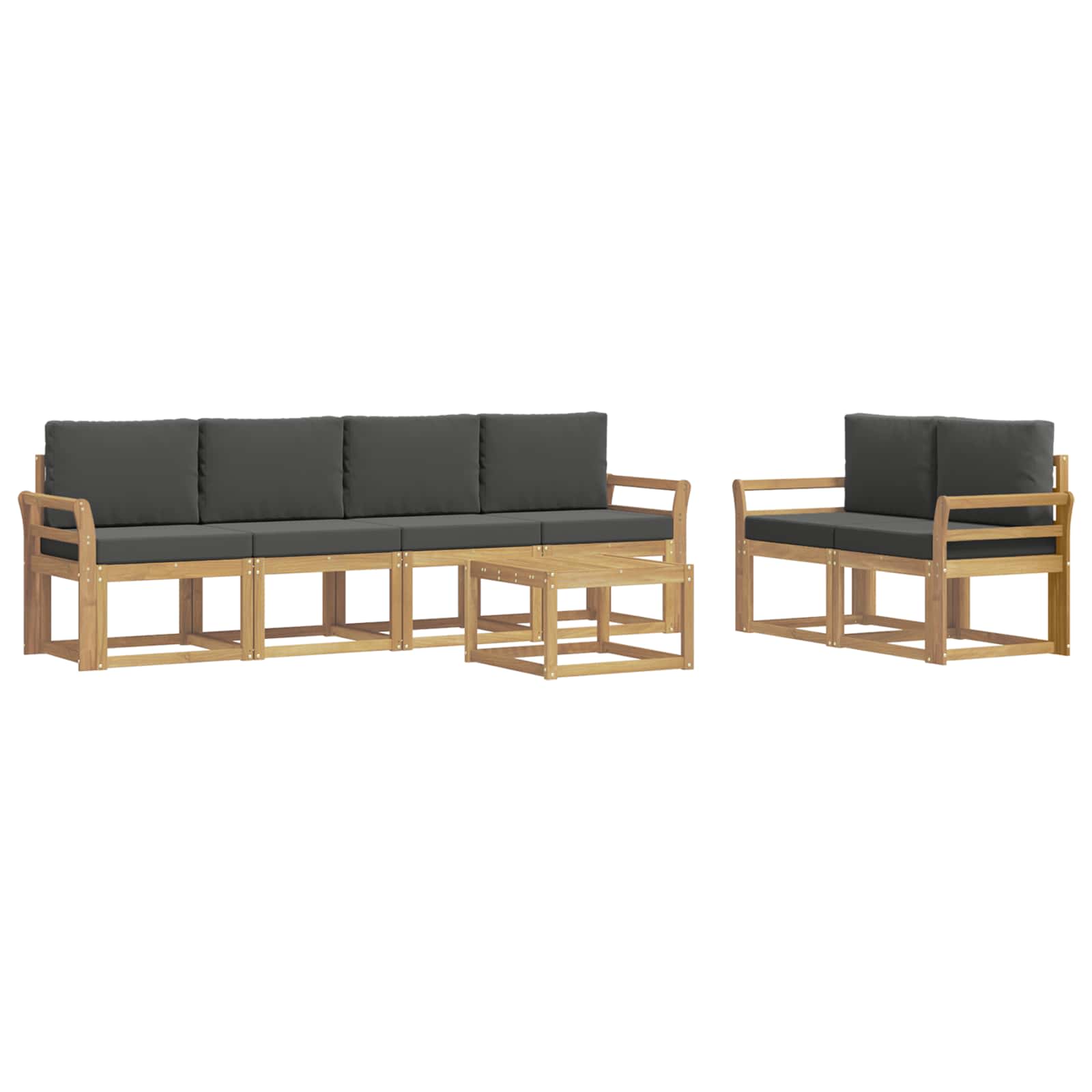 Outdoor-Sofagarnitur mit Kissen 7 pcs Weiß und Anthrazit