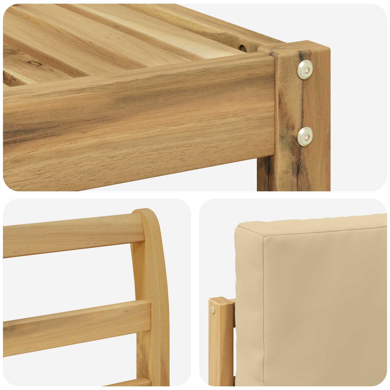 Outdoor-Sofagarnitur mit Kissen 7 pcs Weiß und Beige