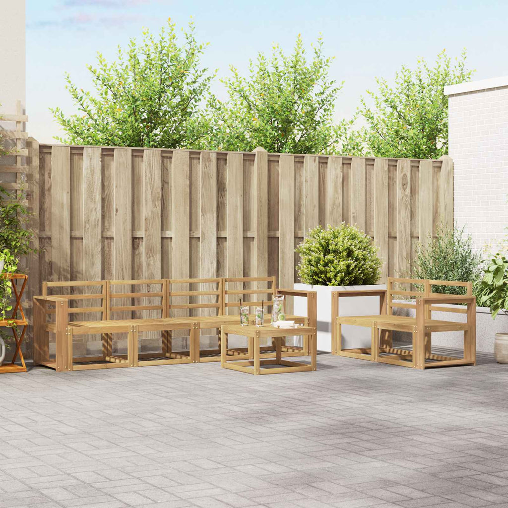 Outdoor-Sofagarnitur 7 pcs Weiß 59 x 59 x 37 cm