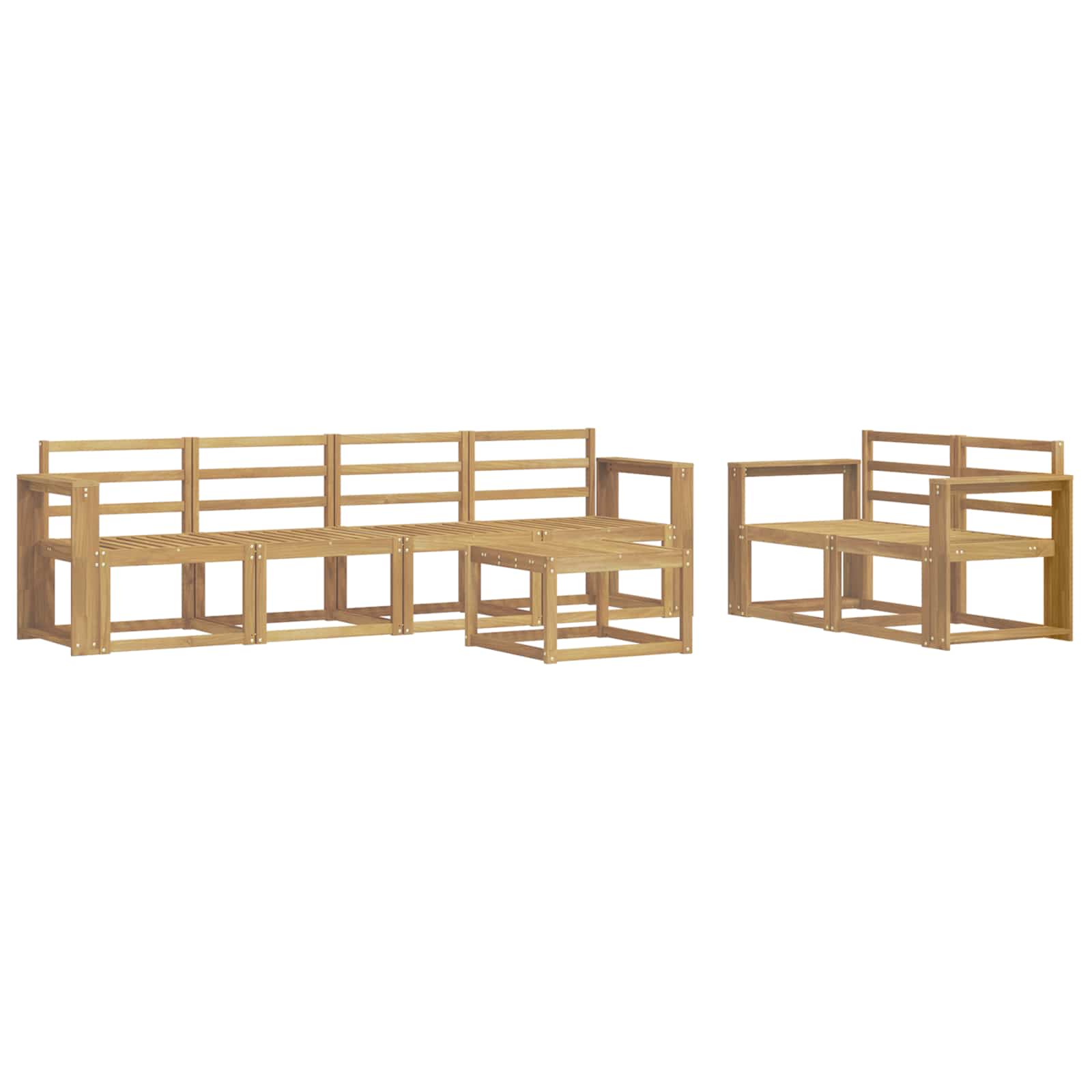 Outdoor-Sofagarnitur 7 pcs Weiß 59 x 59 x 37 cm