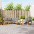 Outdoor-Sofagarnitur 7 pcs Weiß und Hellgrau 59 x 59 x 37 cm