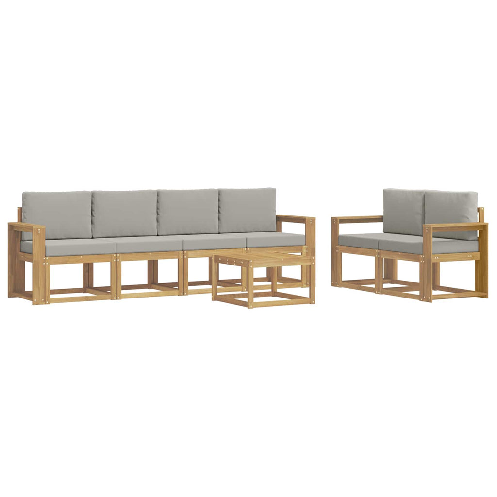 Outdoor-Sofagarnitur 7 pcs Weiß und Hellgrau 59 x 59 x 37 cm
