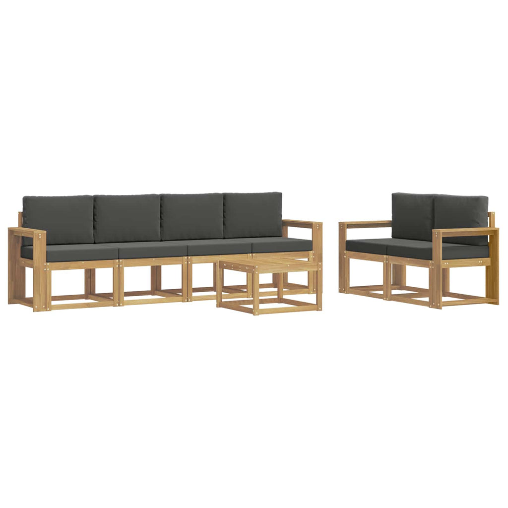 Outdoor-Sofagarnitur mit Kissen 7 pcs Weiß und Anthrazit