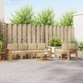 Outdoor-Sofagarnitur mit Kissen 7 pcs Weiß und Beige