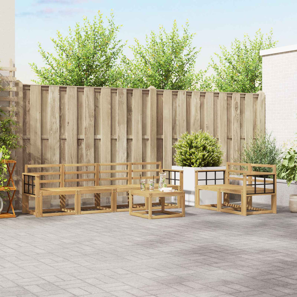Outdoor-Sofagarnitur 7 pcs Weiß 59 x 59 x 37 cm